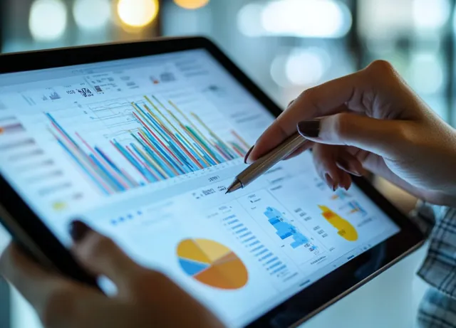 Pantalla con indicadores de desempeño de ventas
